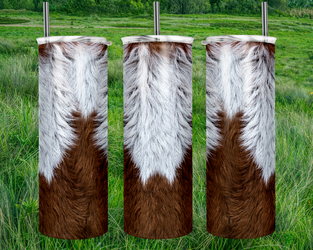 Cow Hide Brown and White Tumbler
