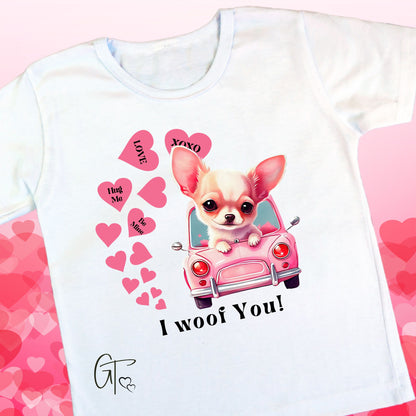 Chihuahua in Car Dog Valentine SUBLIMATION TRANSFER Ready to Press