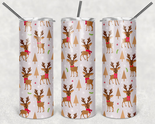 Christmas Reindeer with Scarves Tumbler