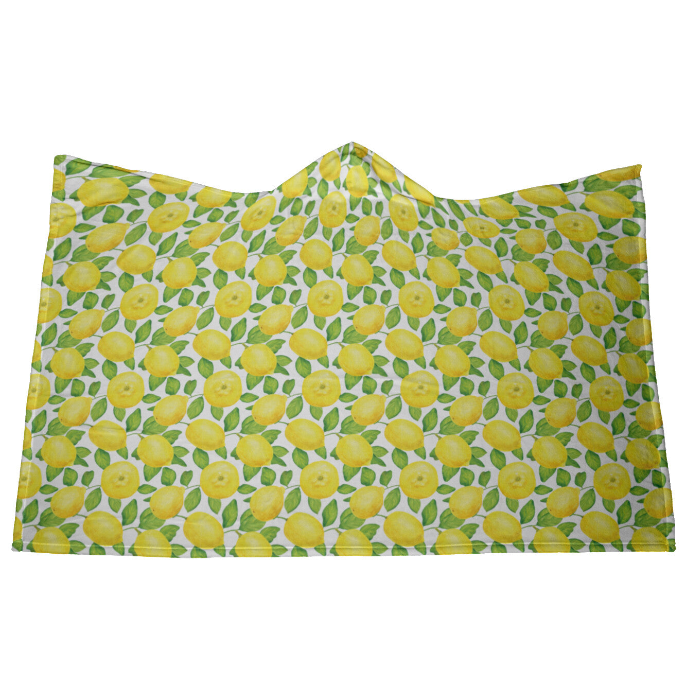 Citrus Lemon Microfiber Hooded Blanket with Mittens
