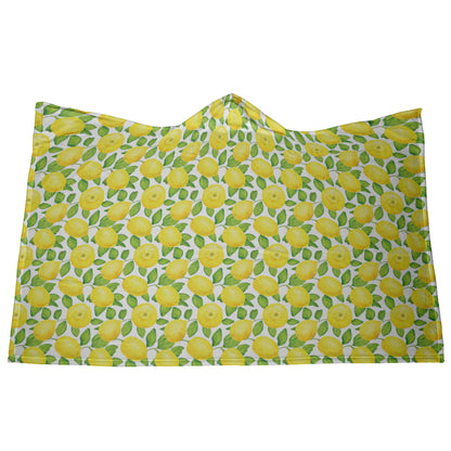 Citrus Lemon Microfiber Hooded Blanket with Mittens