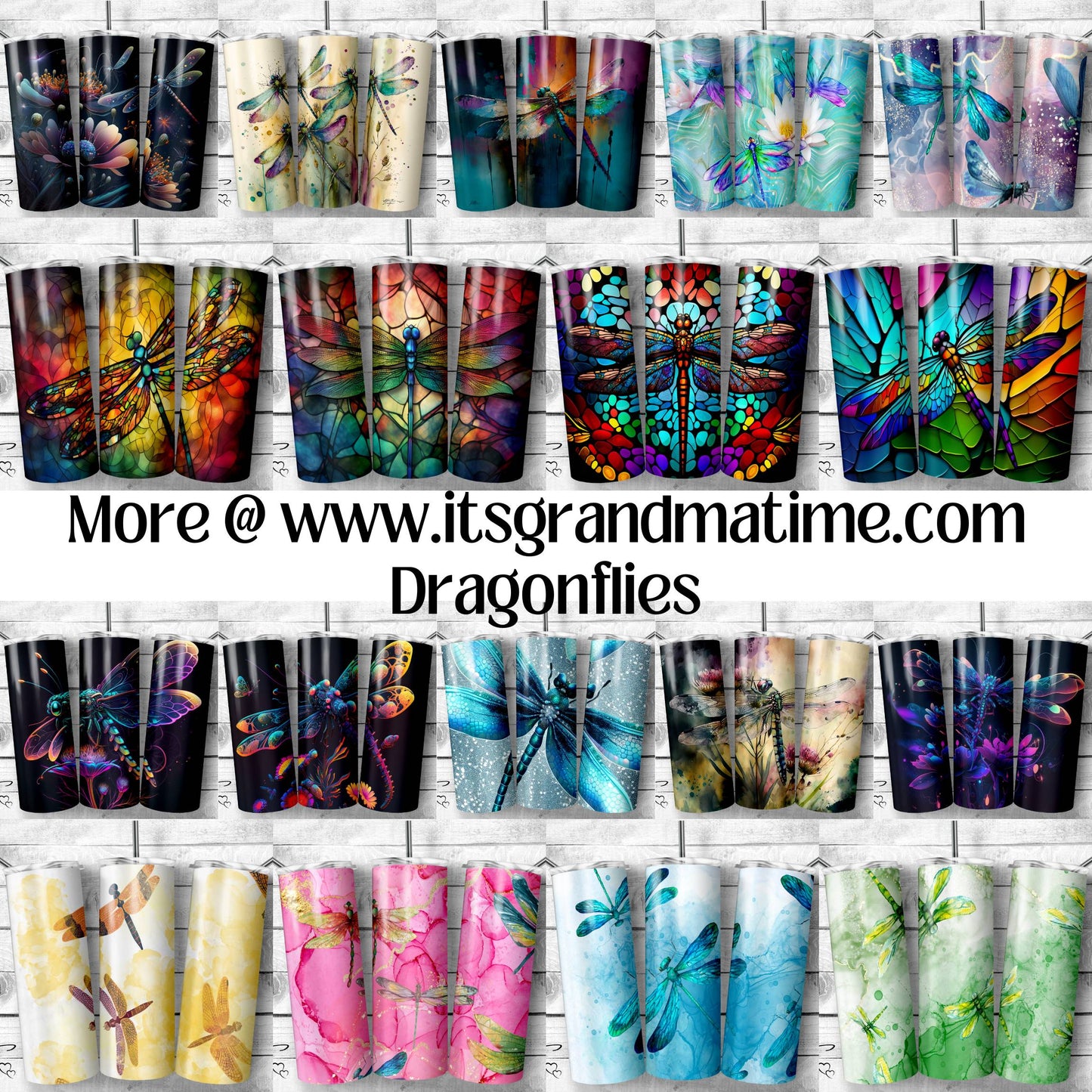 SUB912 Butterfly Glitter Ombre Tumbler Sublimation Transfer