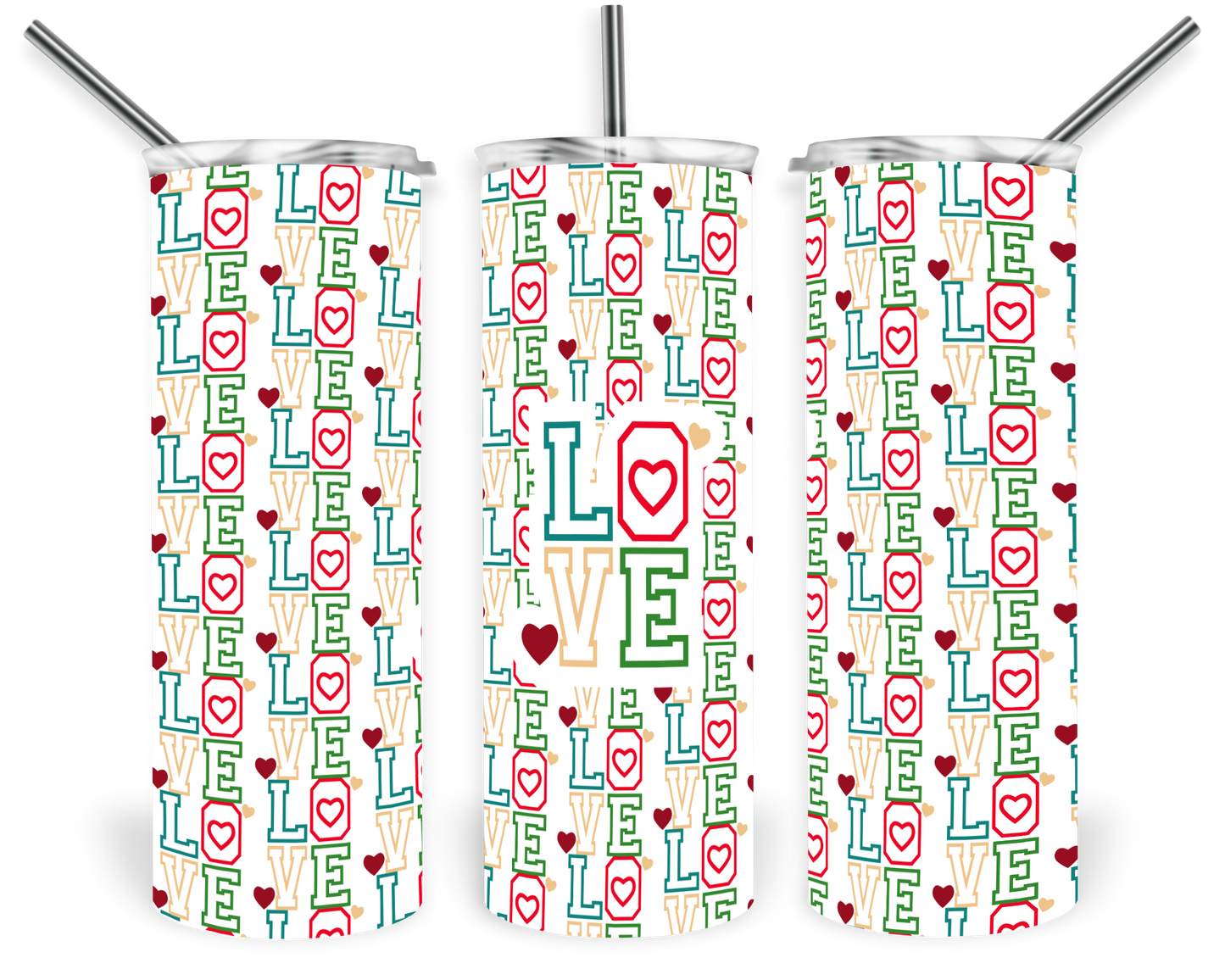 Love and Hearts Valentines Tumbler
