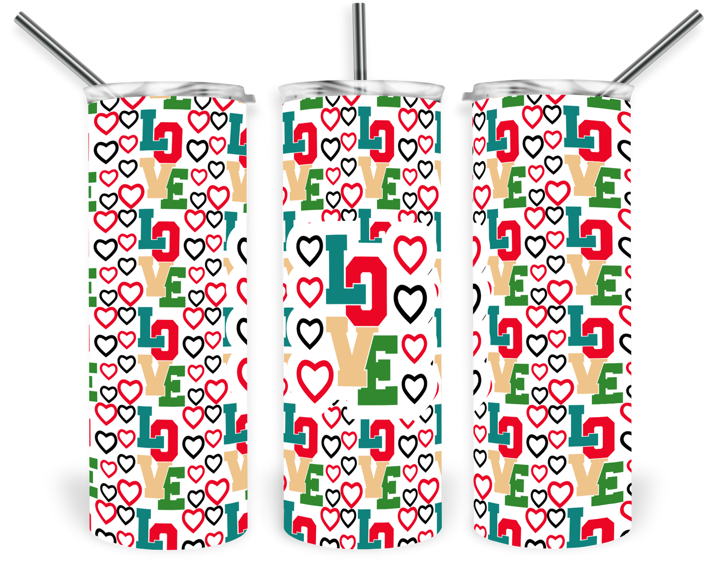 Love and Hearts Valentines Tumbler