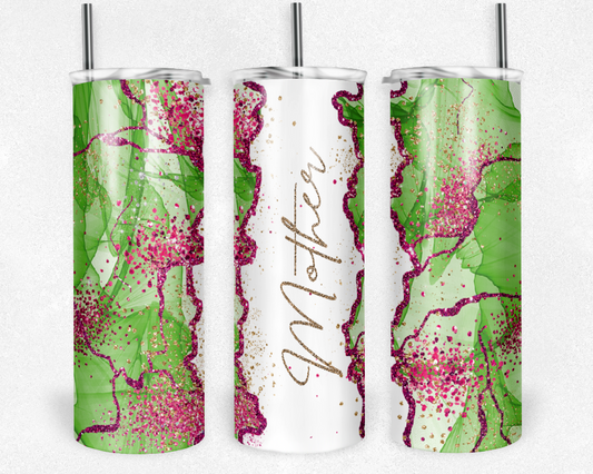 Mother's Green Alcohol Ink Tumbler