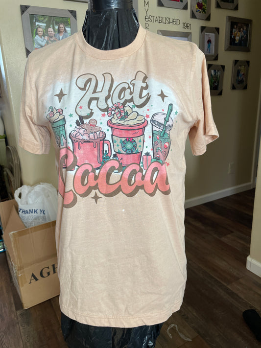 Pink Hot Cocoa Cups Christmas Tee