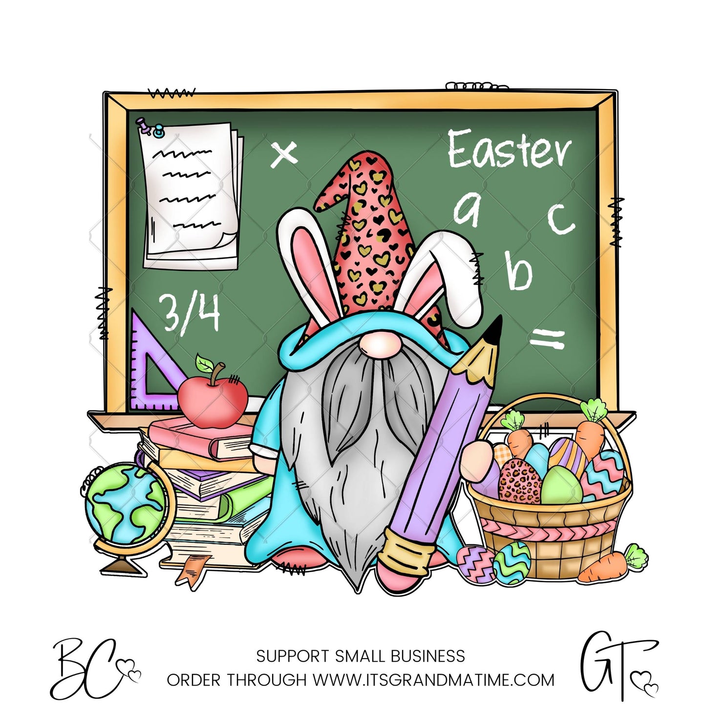 SUB181 Easter Teacher Chalkboard Gnome