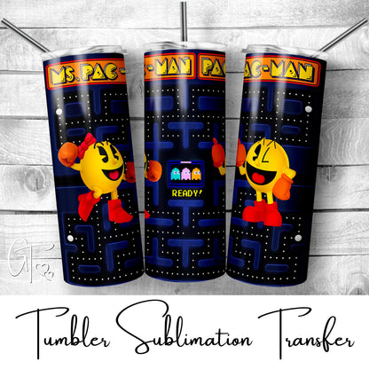 SUB230 Mr & Mrs Pacman Tumbler Sublimation Transfer