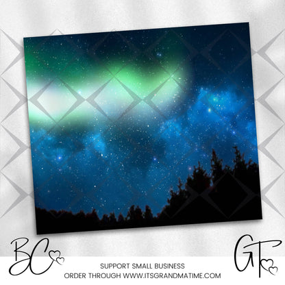 SUB460 Northern lights (aurora borealis) Camping Tumbler Sublimation Transfer