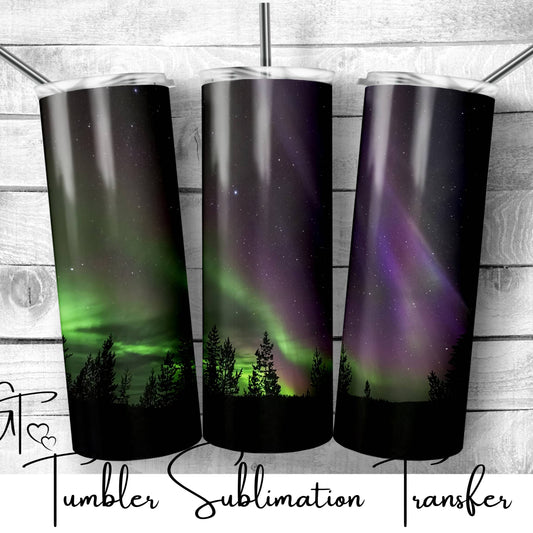 SUB461 Northern lights (aurora borealis) Camping Tumbler Sublimation Transfer