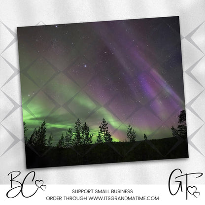 SUB461 Northern lights (aurora borealis) Camping Tumbler Sublimation Transfer