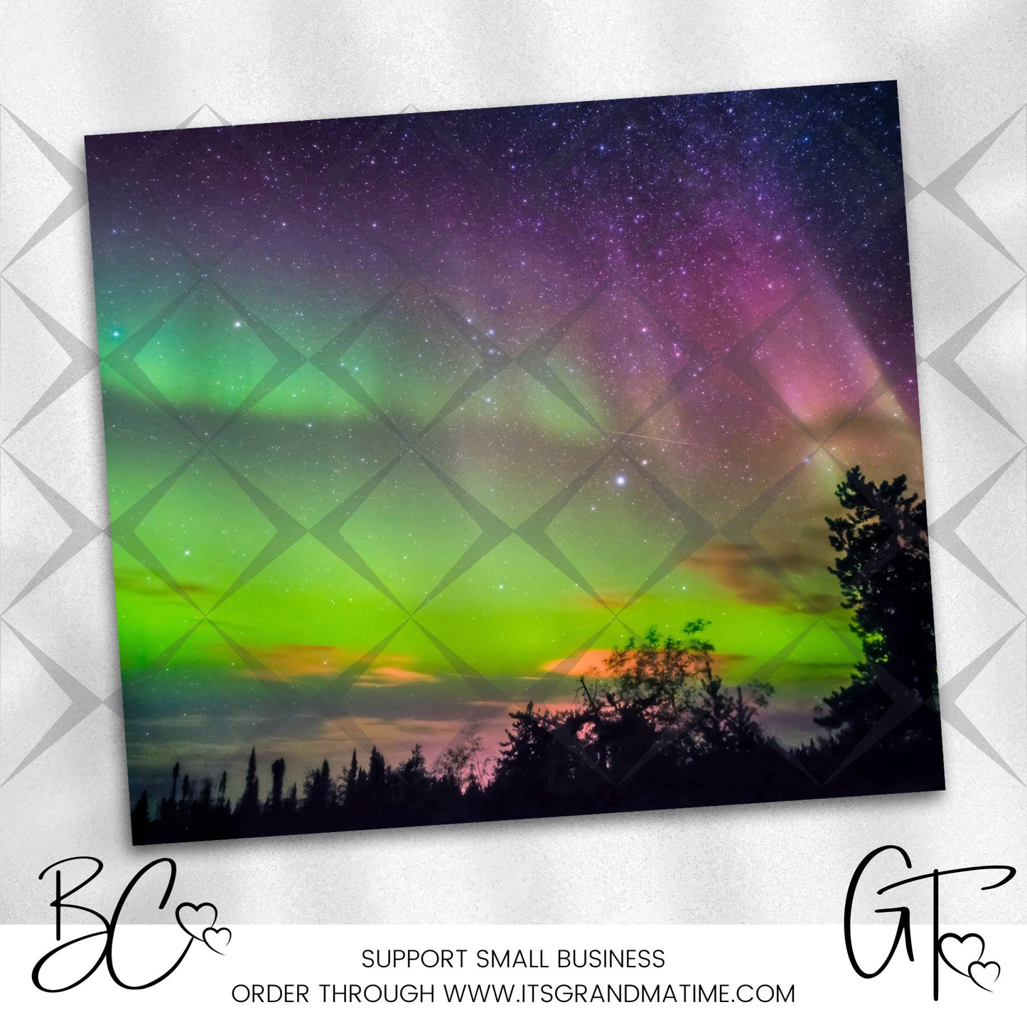 SUB464 Northern lights (aurora borealis) Camping Tumbler Sublimation Transfer