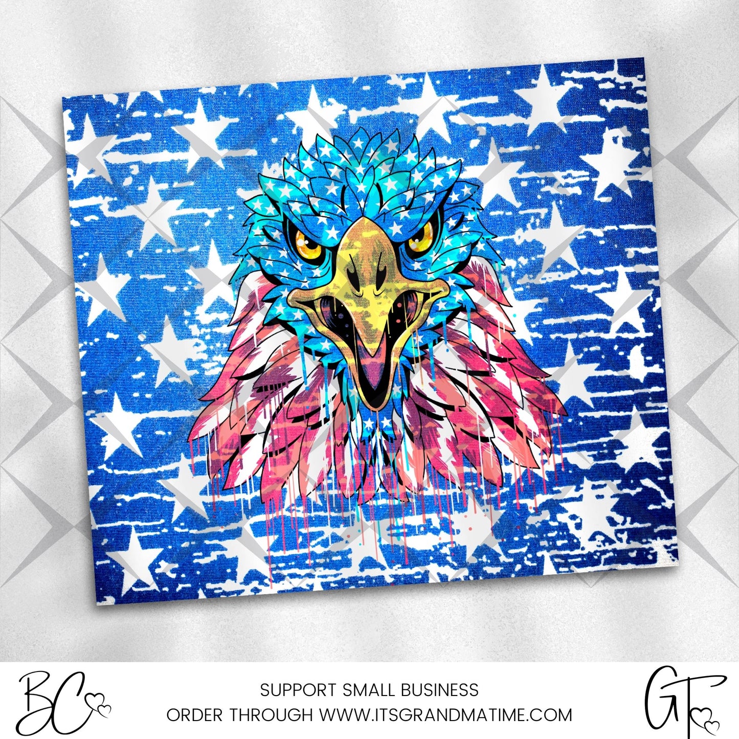 SUB532 Eagle with Stars Tumbler Patriotic Tumbler Sublimation Transfer