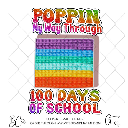 SUB599 Poppin My Way Through 100 Days of School Teacher Transfer