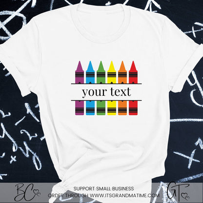 SUB609 Personalized Crayons - Your Text - School Teacher Transfer