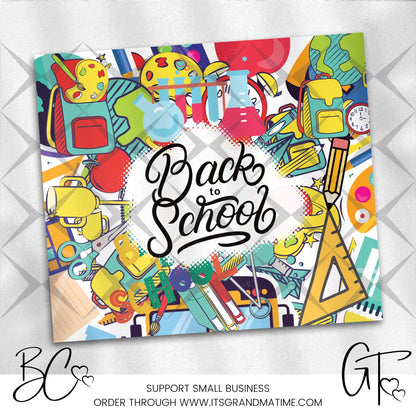 SUB646 Red Back to School | Teacher Tumbler Sublimation Transfer