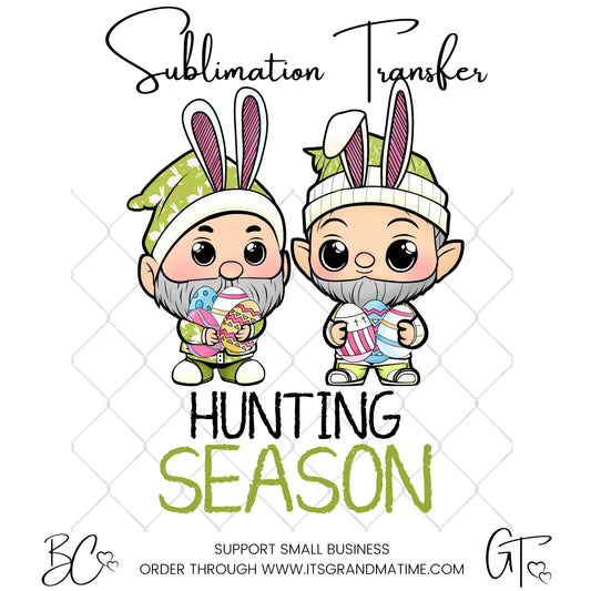 SUB691 Hunting Season Easter Gnomes Easter Transfer