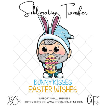 SUB701 Bunny Kisses Easter Wishes Gnome Easter Transfer