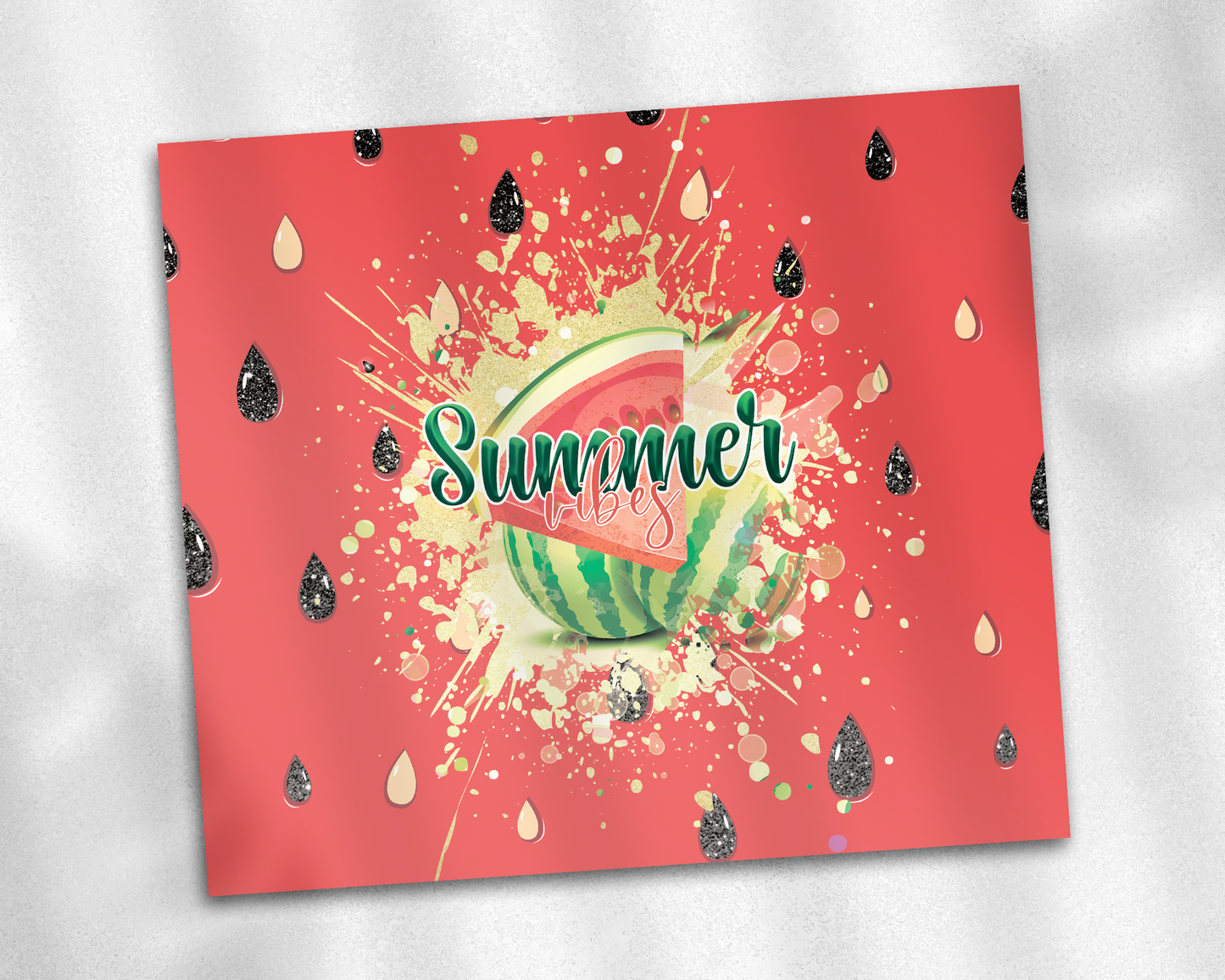 SUB709 Watermelon Summer Vibes Summer Tumbler Sublimation Transfer