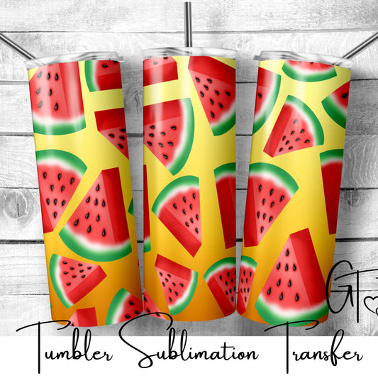 SUB714 Watermelon Obre Yellow Orange Summer Tumbler Sublimation Transfer