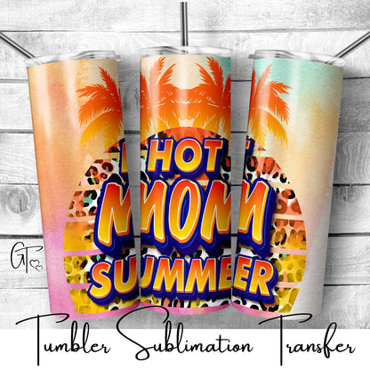 SUB799 Hot Mom Summer Orange Palm Trees
