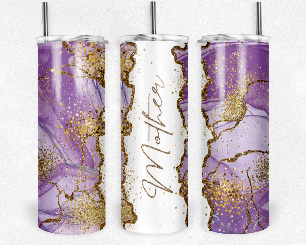 Mother's Lilac Alcohol Ink Tumbler