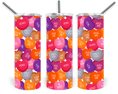Candy Conversation Hearts Valentines Tumbler
