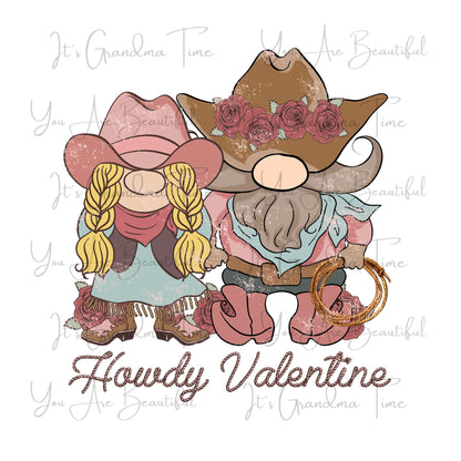 SUB191 Western Valentine Howdy Valentine Couple SUBLIMATION TRANSFER Ready to Press