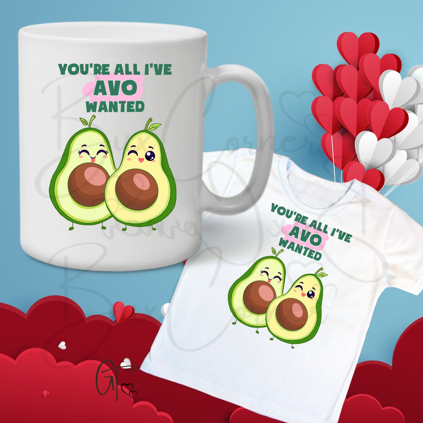 You're All I've AVO Wanted Valentine Pun TRANSFER