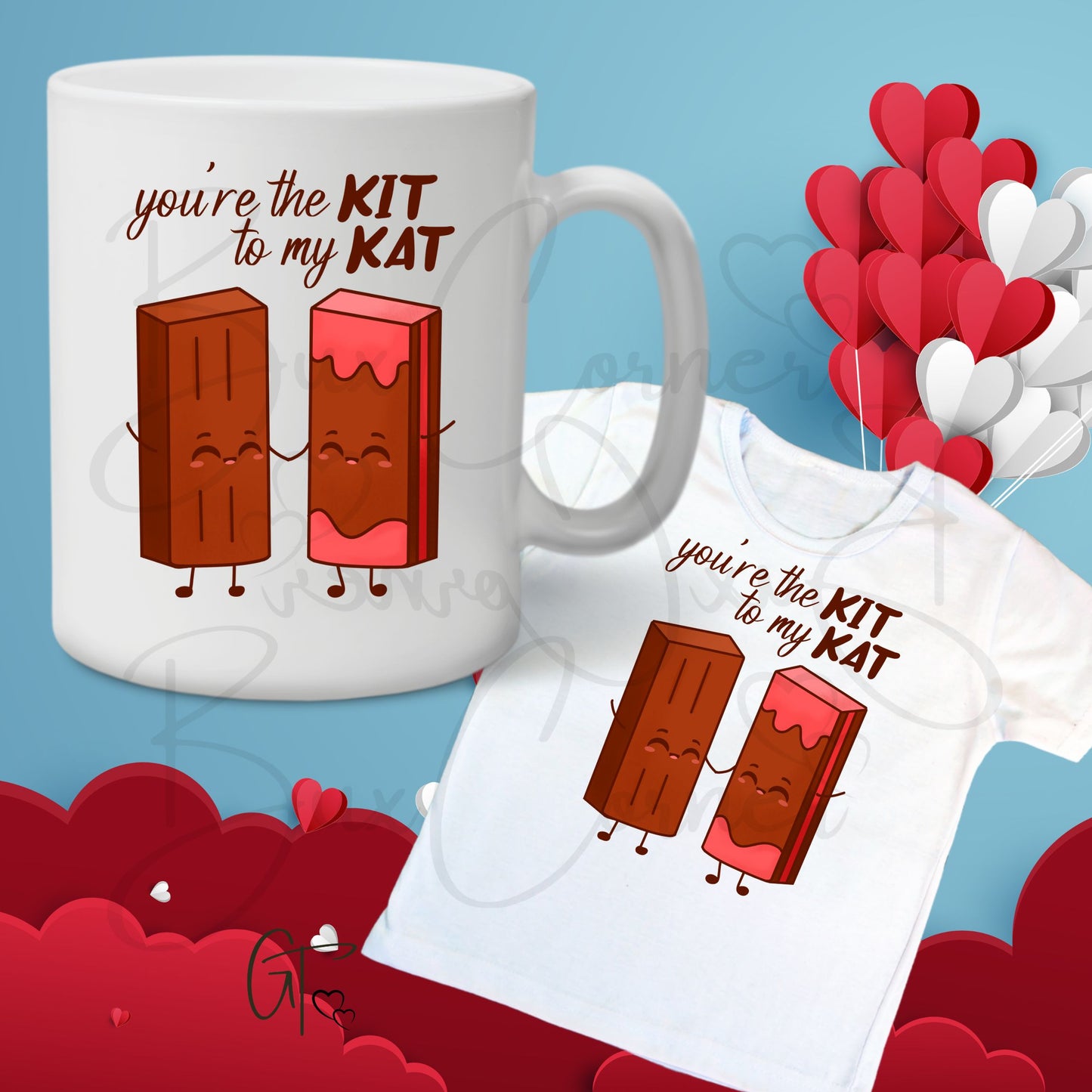 You're the KIT to my KAT Valentine Pun SUBLIMATION TRANSFER