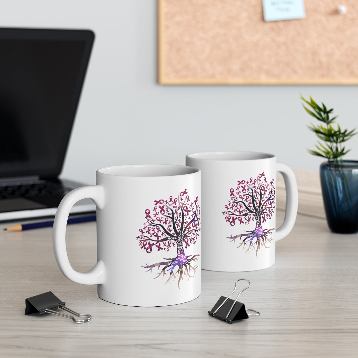 Breast Cancer Awareness Tree Ceramic Mug 11oz